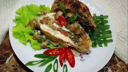 запеченные куриные грудки с печенью