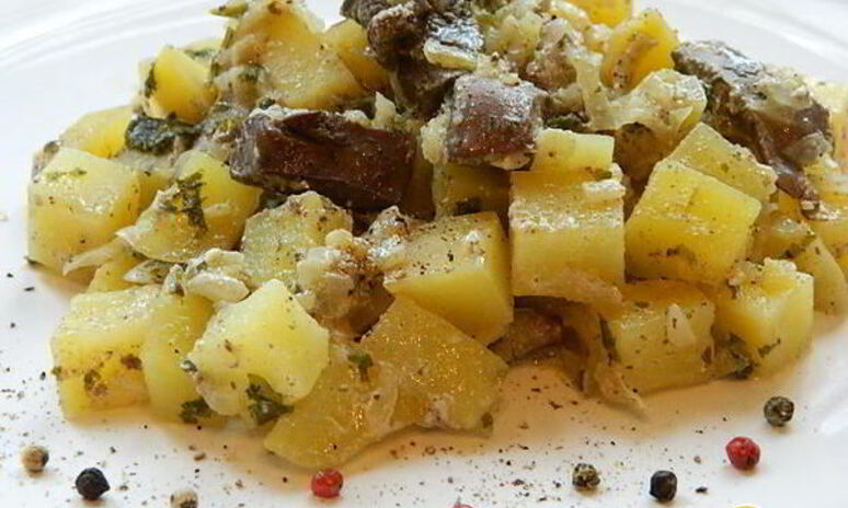 Рецепт жареной картошечки с печенью