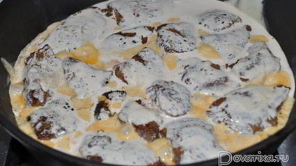 жареная печень в сливочном соусе