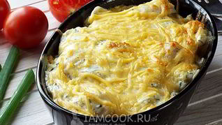 Пельмени с сыром и сметаной в духовке