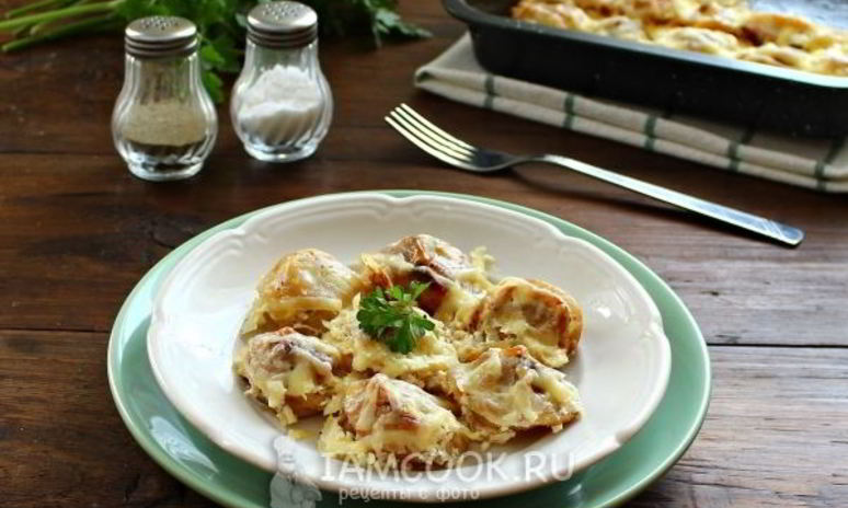 Рецепт жареных пельменей в духовке