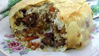 Азербайджанский плов шах в лаваше