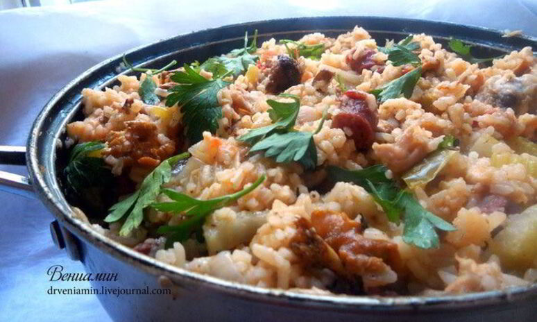 Рецепт джамбалайя с лисичками