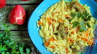 Ложный плов из пасты орзо