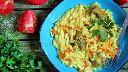 ложный плов из пасты орзо