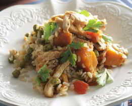 Овощной плов с индейкой