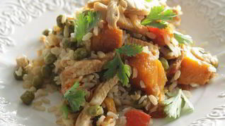 Овощной плов с индейкой