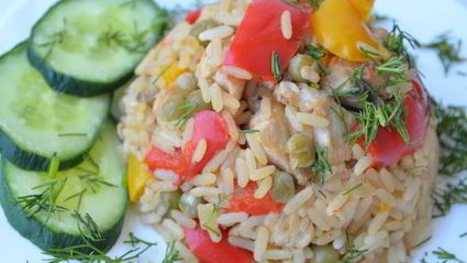 паэлья с курицей и овощами