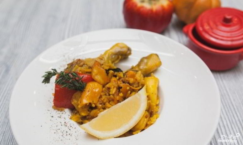 Рецепт паэльи с морепродуктами и курицей