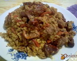 Плов Фантазия с мясом и грибами