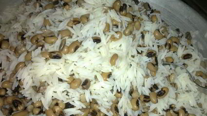 плов с фасолью черноглазка