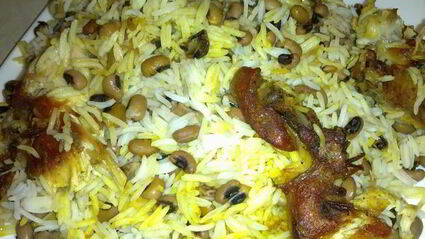 плов с фасолью черноглазка