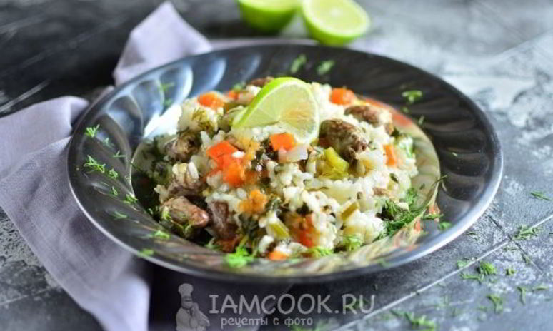 Рецепт плова с куриными сердечками в мультиварке