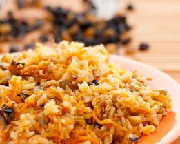 Плов с шампиньонами