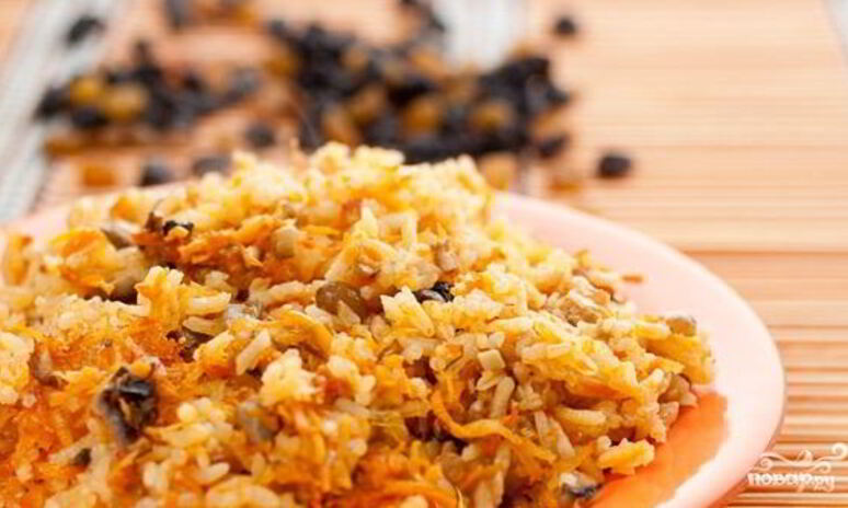 Рецепт плова с шампиньонами