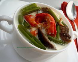 Фрикасе из крабов с белыми грибами