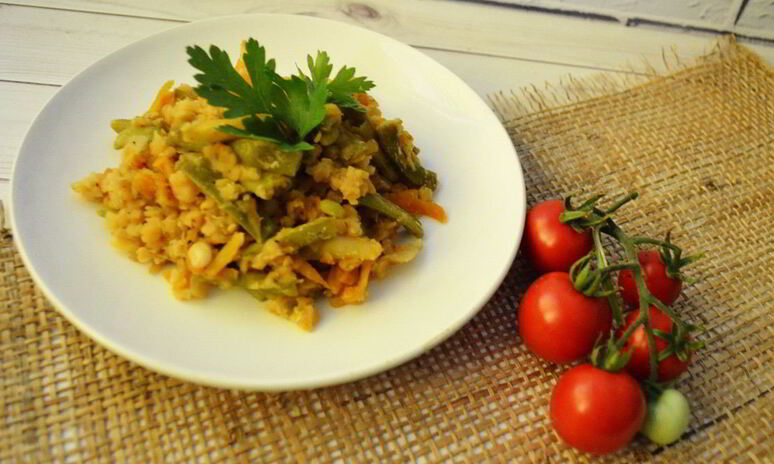 Рецепт овощного рагу с чечевицей