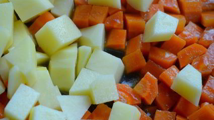 овощное рагу с куриными шариками