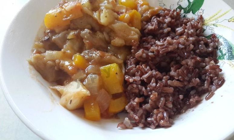 Рецепт постного овощного рагу из баклажанов с грибами и овощами