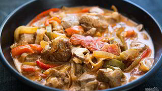 Рагу из индейки с грибами