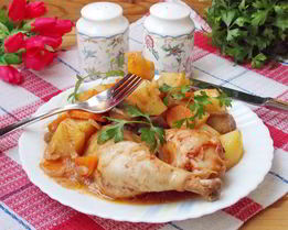 Рагу из курицы с баклажанами в рукаве