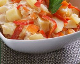 Рагу из овощей со сметанным соусом