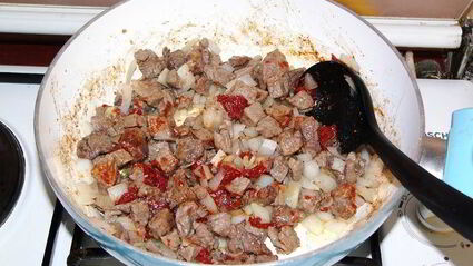 рагу из зеленого горошка с мясом