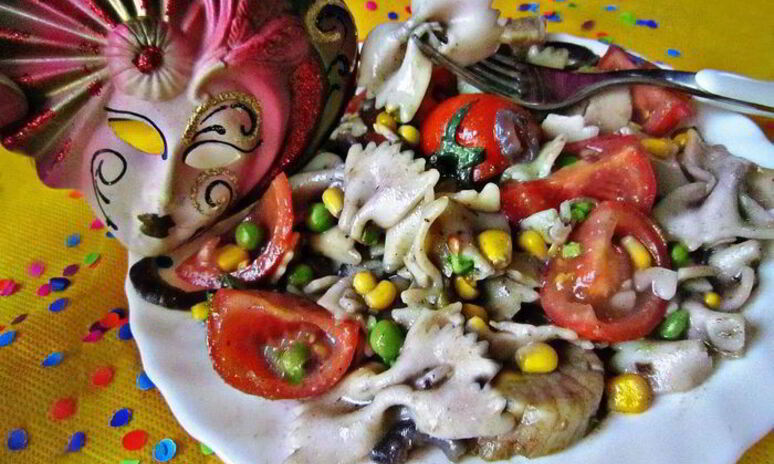 Рецепт рагу с морскими гребешками и пастой фарфалле венецианский карнавал