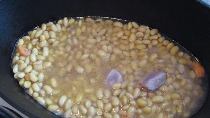 рагу с соевыми бобами в чугунке