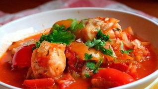 Вкусное рагу из овощей с куриным филе