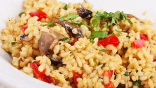 Грибное ризотто с сыром пармезан