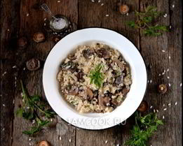 Постное ризотто с грибами