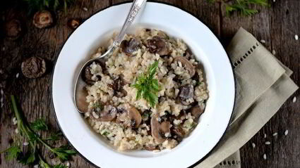постное ризотто с грибами