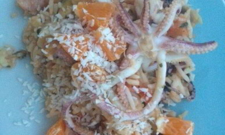 Рецепт ризотто из морепродуктов с кокосом