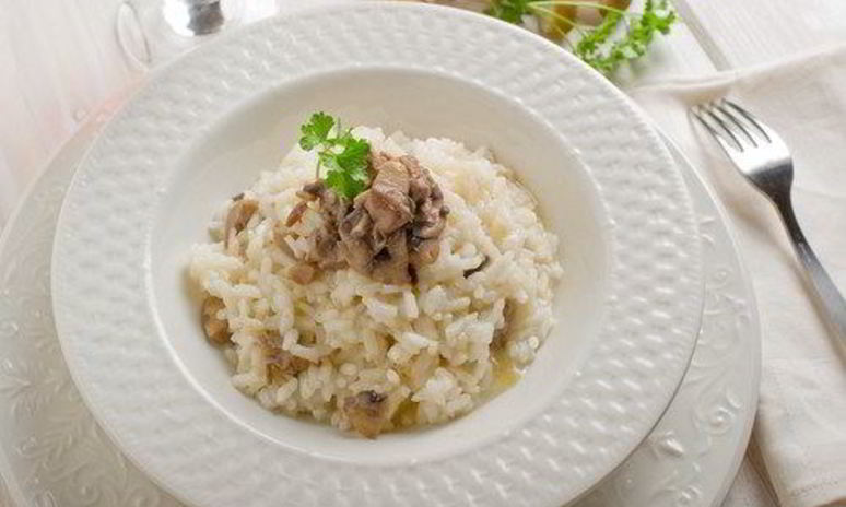 Рецепт ризотто с куриной печенью и белыми грибами