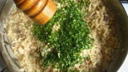 ризотто с курицей и грибами