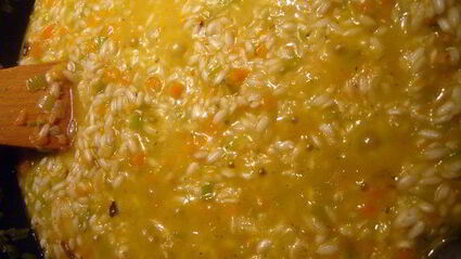 ризотто с шампиньонами и овощами