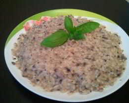 Ризотто с шампиньонами и сыром дор-блю