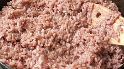 ризотто со свеклой и горгонзолой