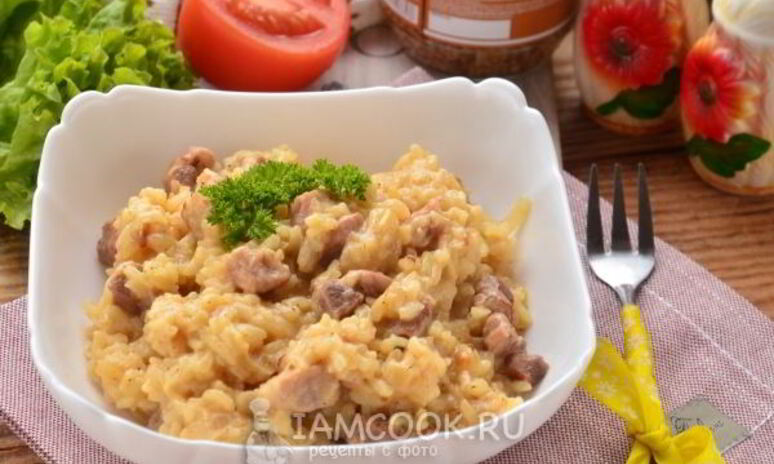 Рецепт ризотто со свининой