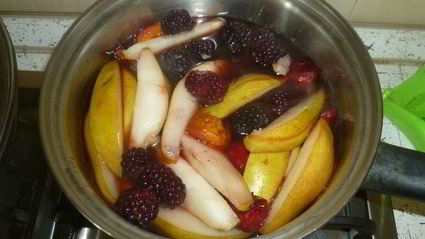 сладкое ризотто с томлеными фруктами