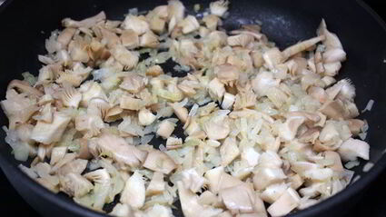 зеленое ризотто с грибами