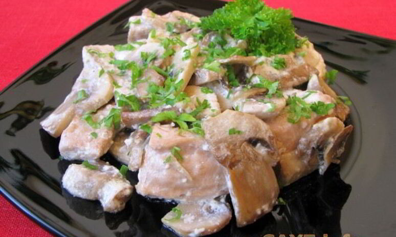 Рецепт горбуши, жаренной с грибами