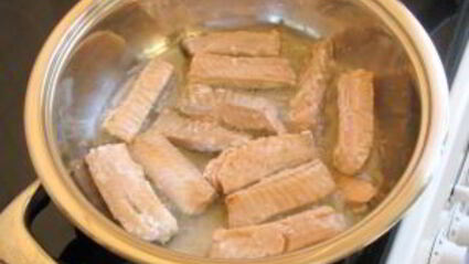 горбуша, жаренная с грибами