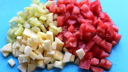 кальмар, фаршированный красным рисом