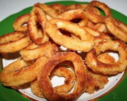 Кальмары кольцами в пивном кляре