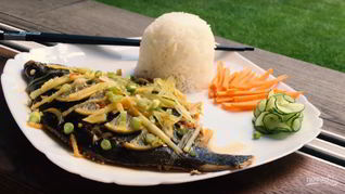 Камбала по-китайски на пару