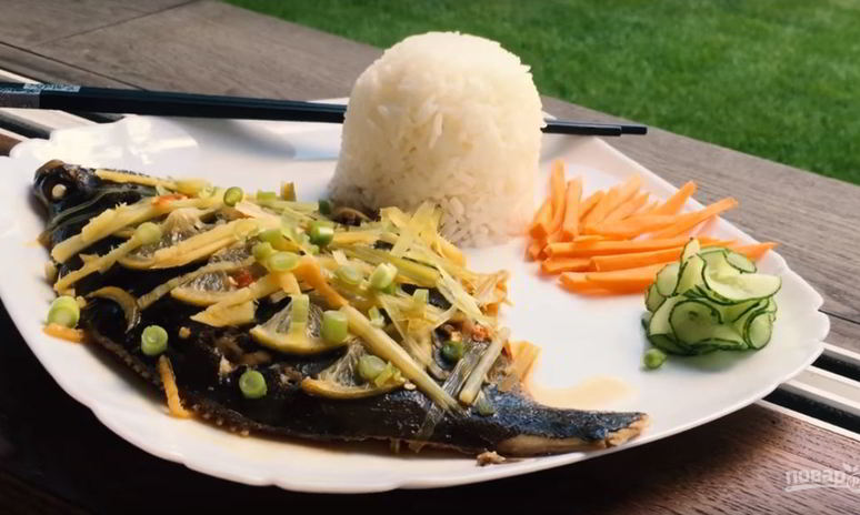 Рецепт камбалы по-китайски на пару