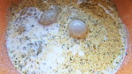 лосось в сливках и помидоры-гриль