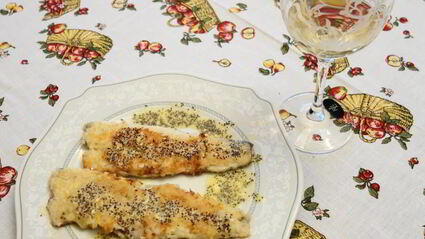 судак под маковым соусом